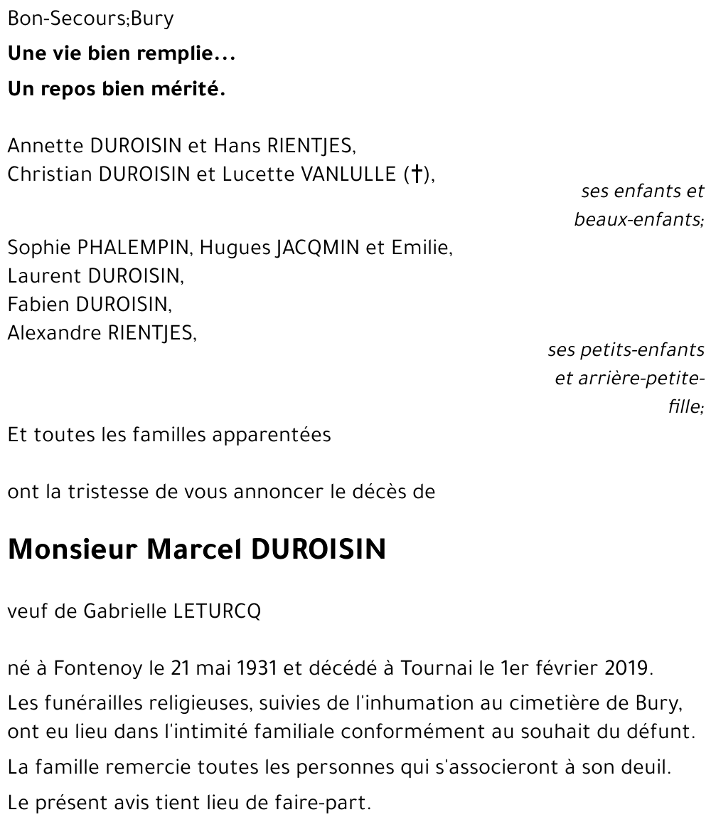 Marcel DUROISIN