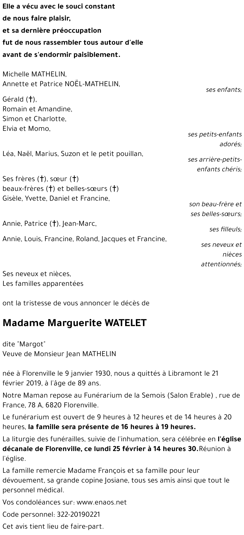 Marguerite WATELET