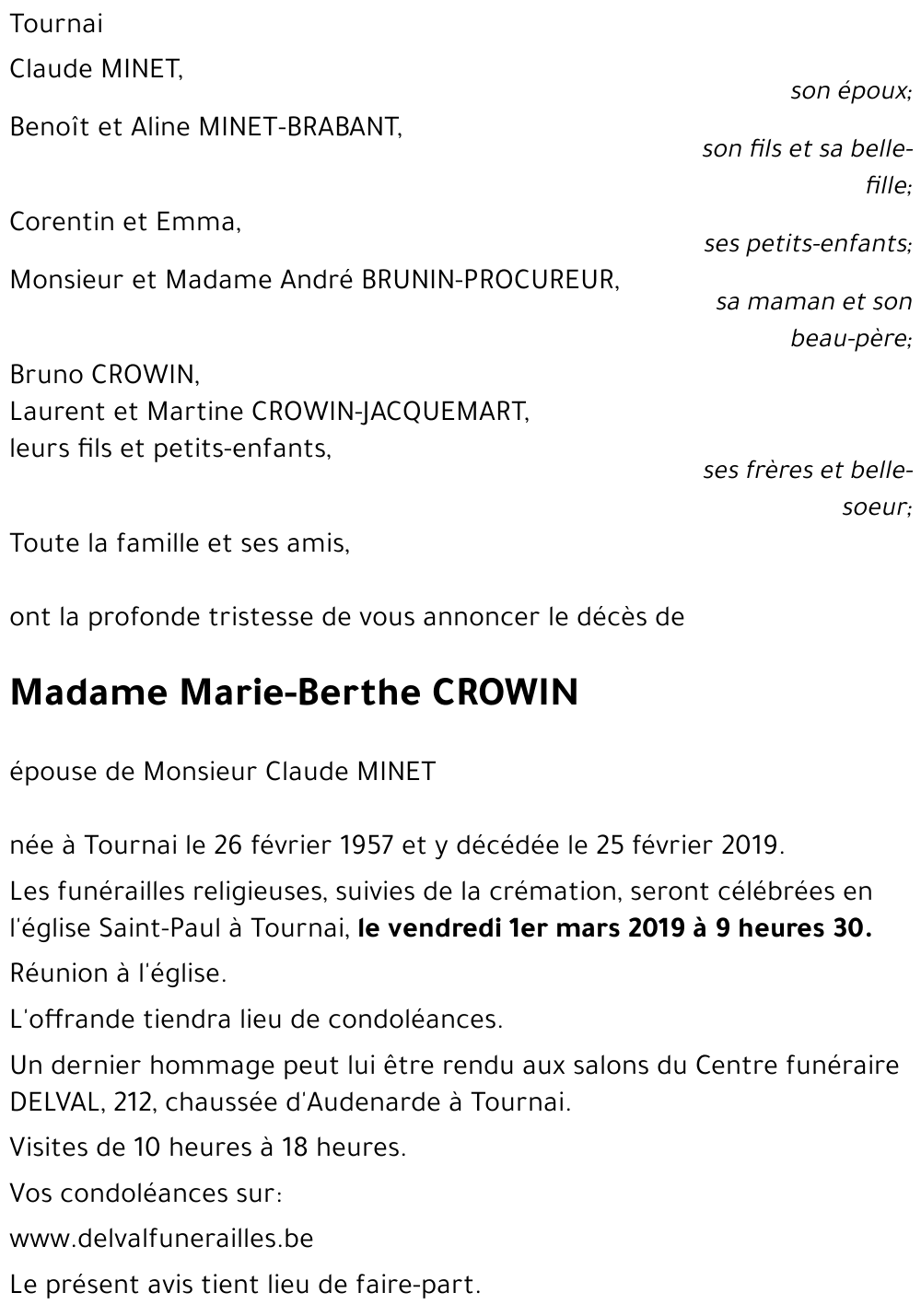 Marie-Berthe CROWIN