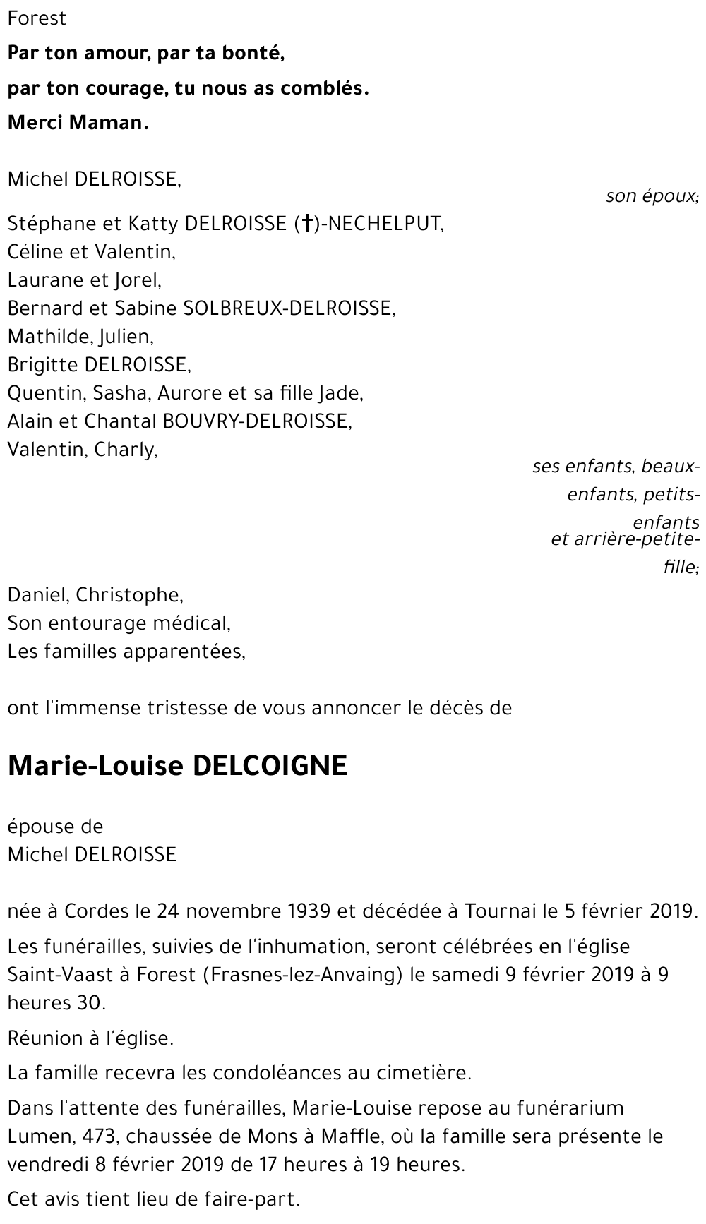 Marie-Louise DELCOIGNE