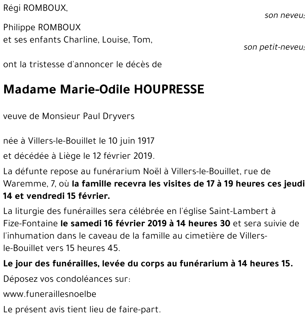 Marie-Odile HOUPRESSE