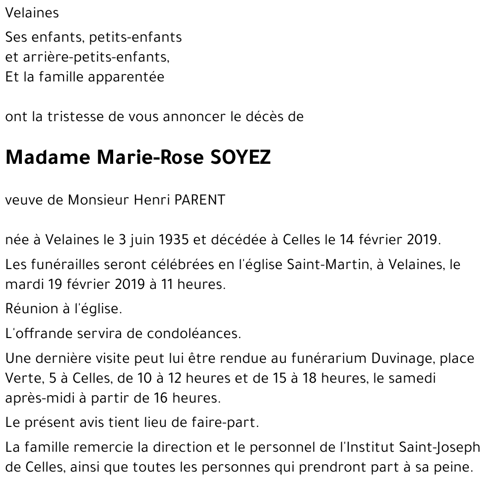 Marie-Rose SOYEZ