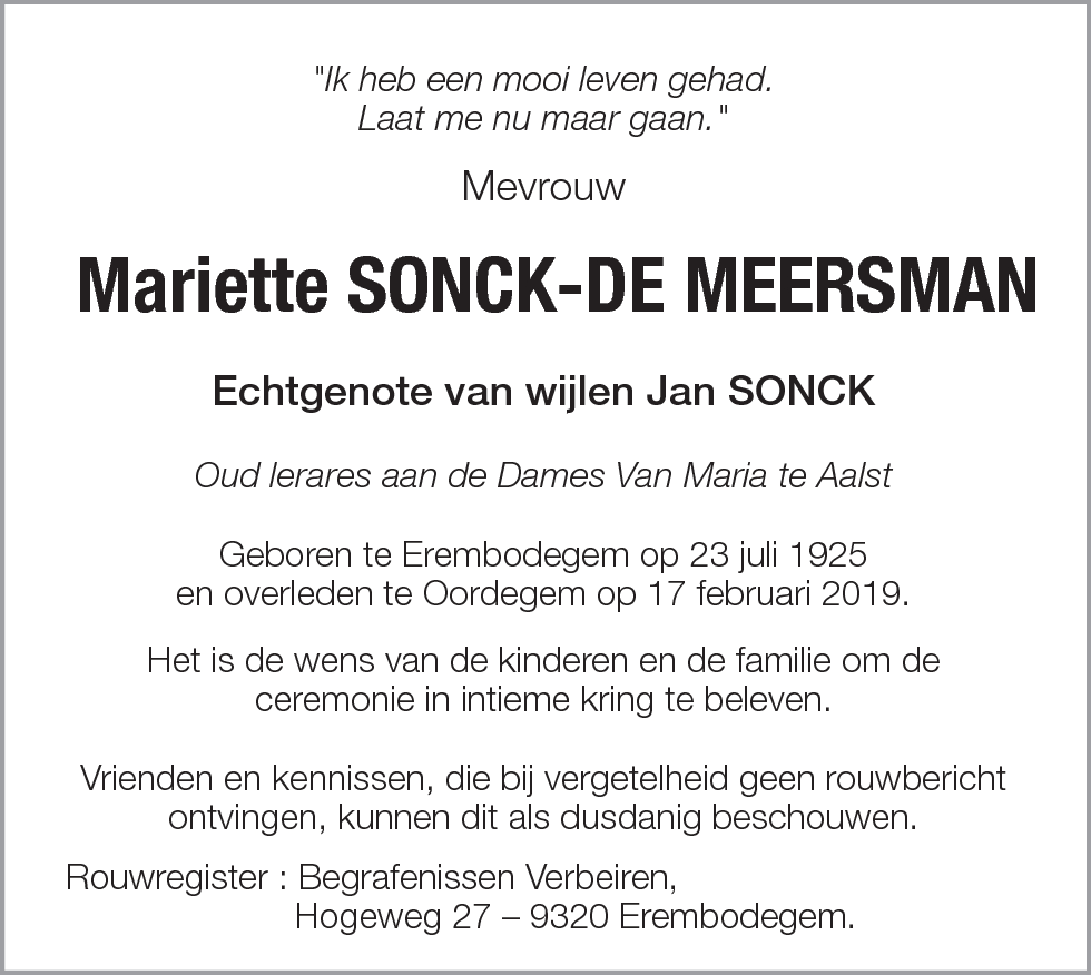 Mariette Sonck-De Meersman