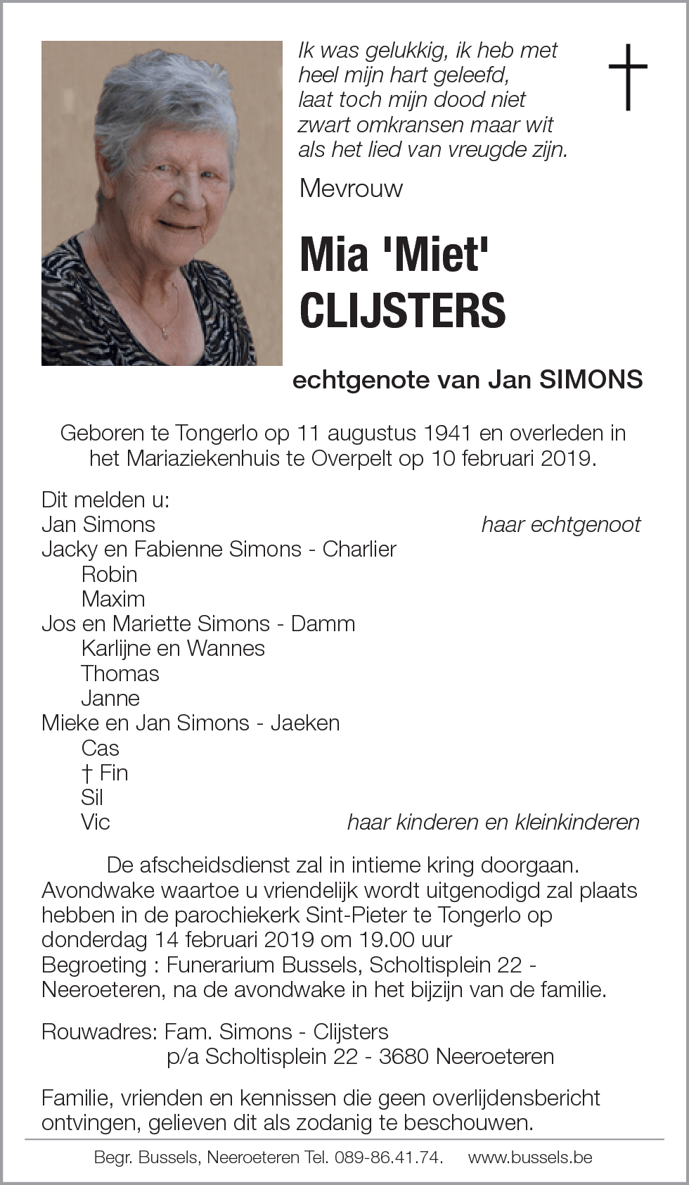 Mia 'Miet' CLIJSTERS