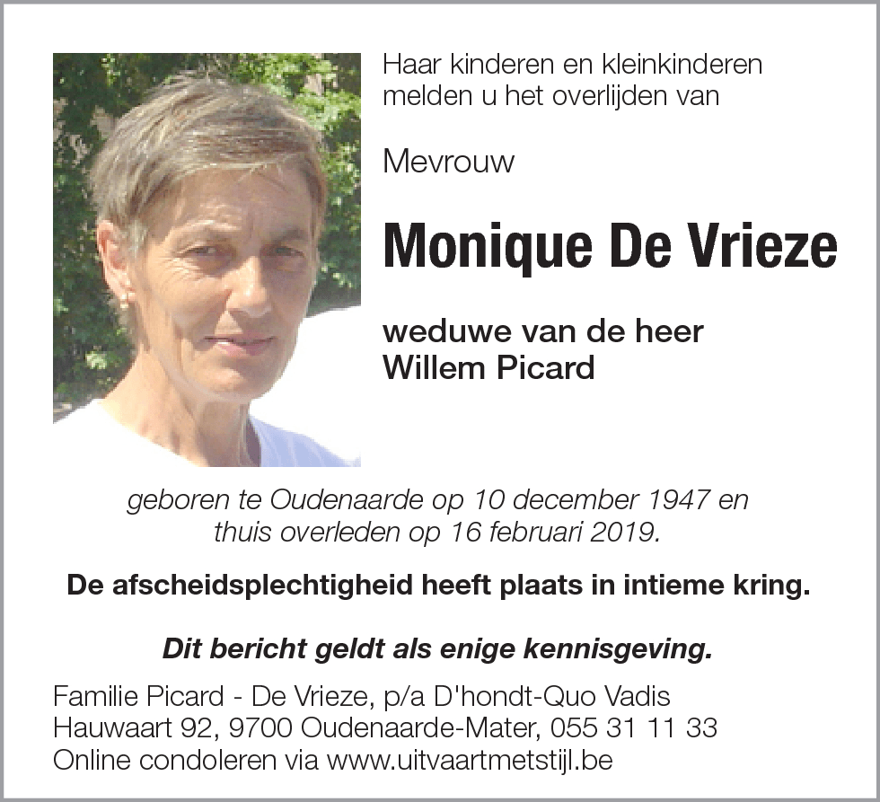 Monique De vrieze