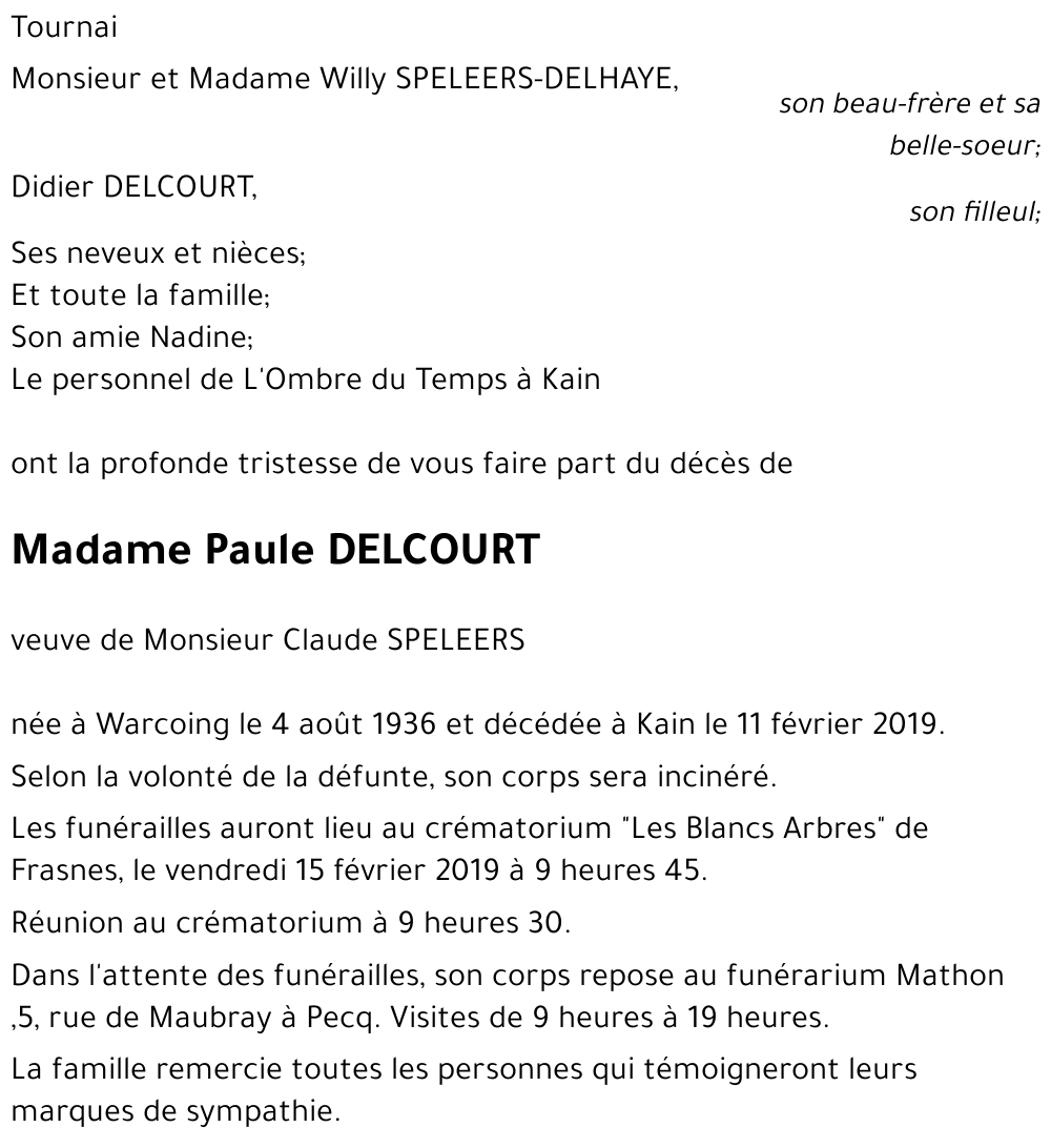Paule DELCOURT