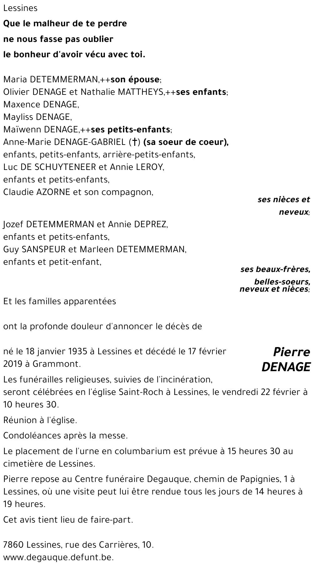 Pierre DENAGE