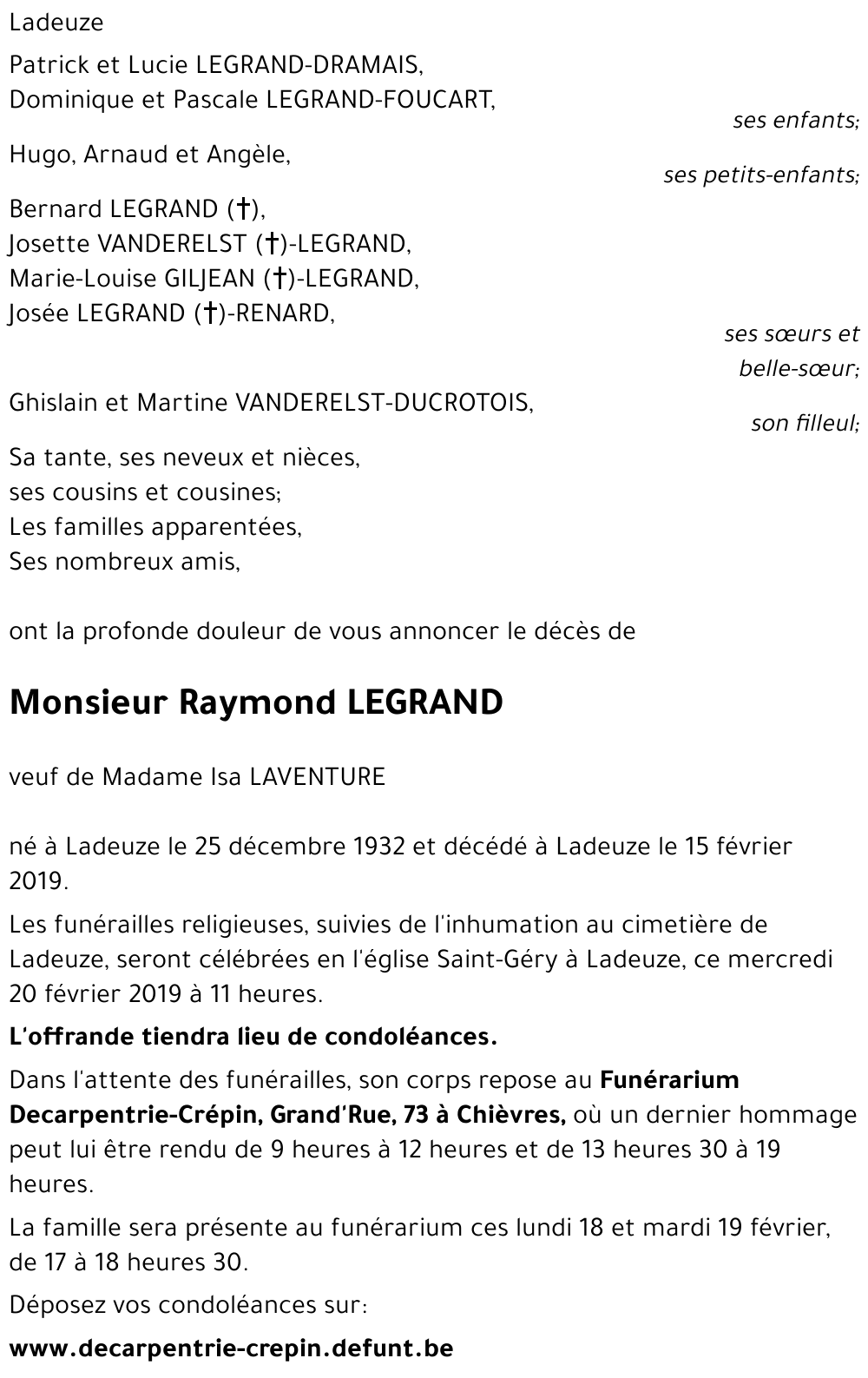 Raymond LEGRAND