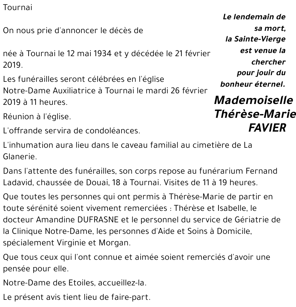 Thérèse-Marie FAVIER