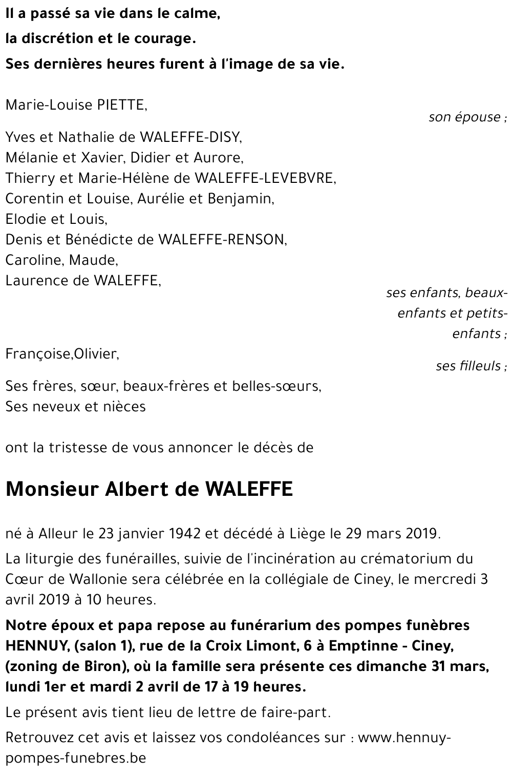 Albert de WALEFFE