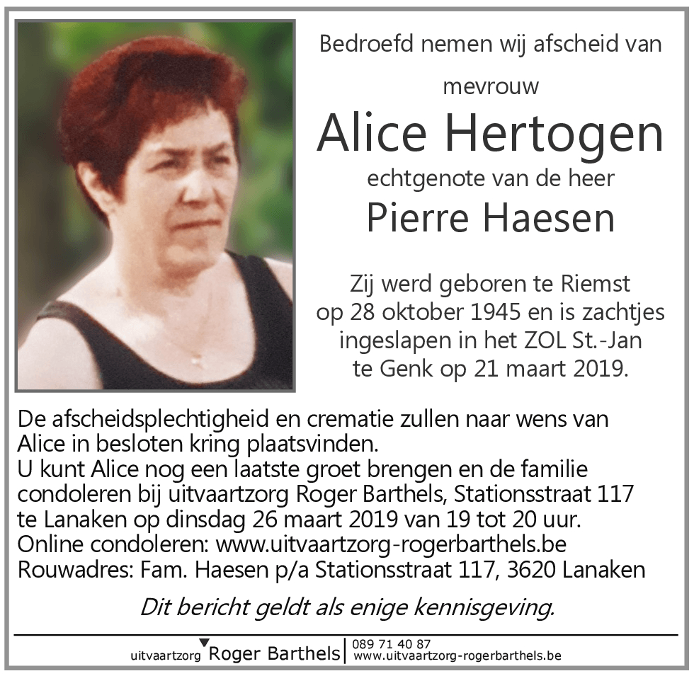 Alice Hertogen