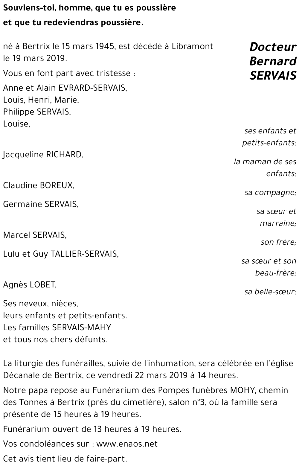 Bernard SERVAIS