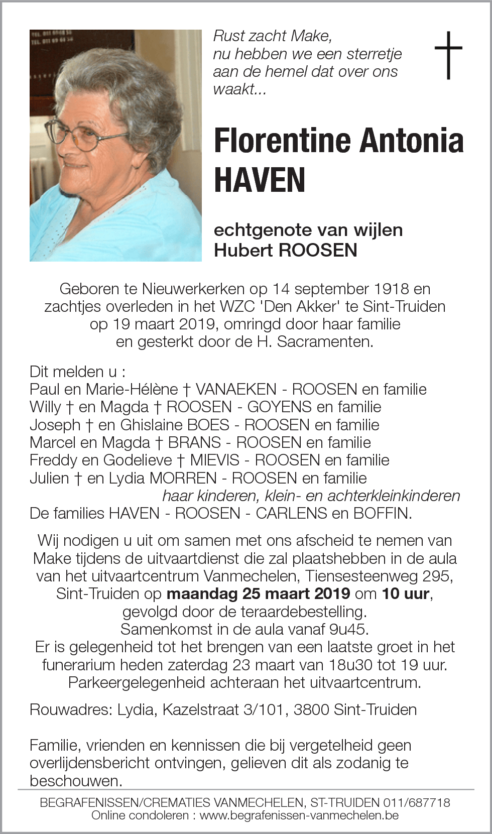 Florentine Antonia HAVEN