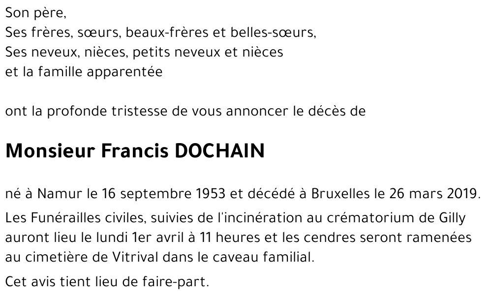 Francis DOCHAIN