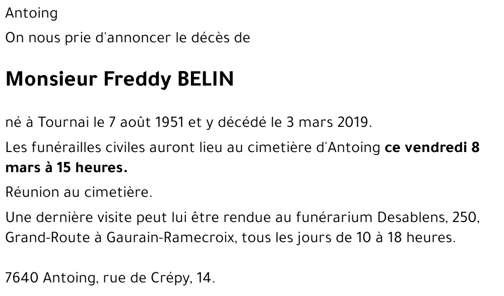 Freddy BELIN