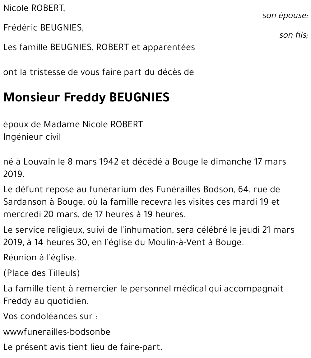 Freddy BEUGNIES