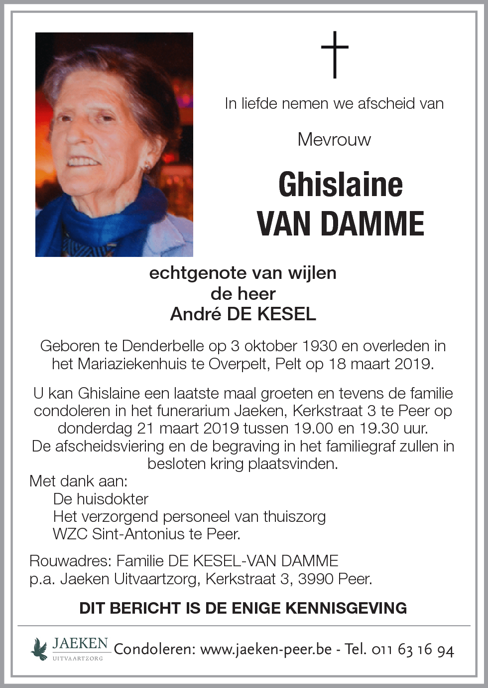 Ghislaine VAN DAMME