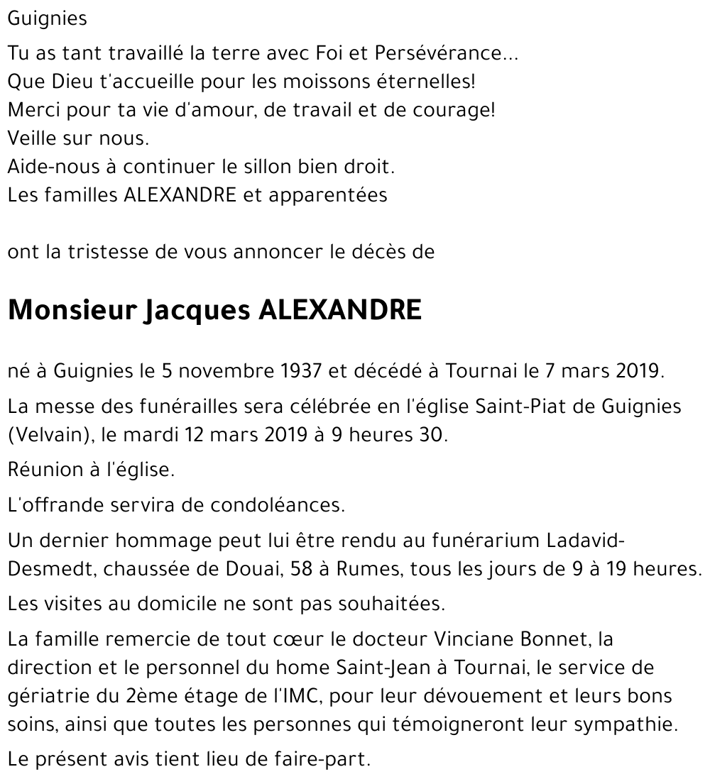 Jacques ALEXANDRE