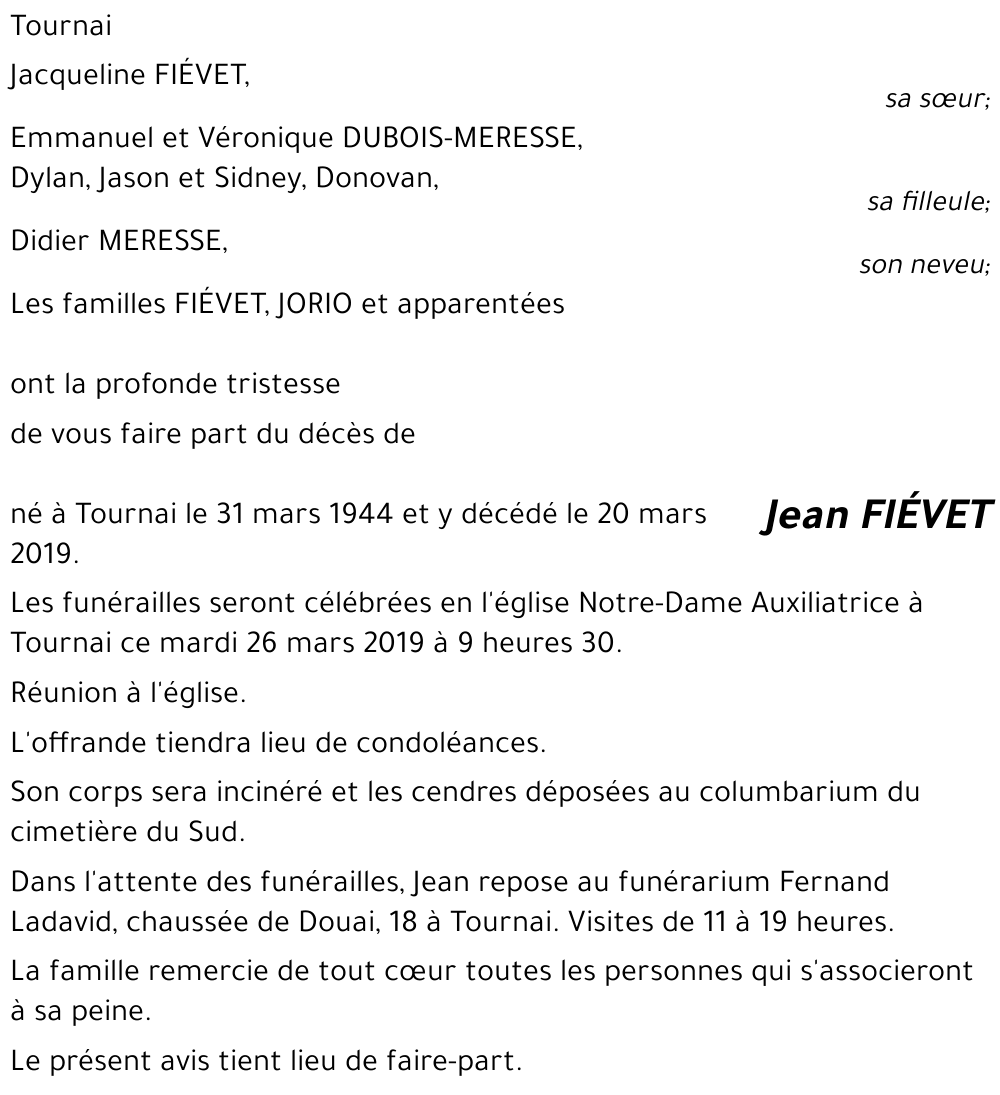 Jean FIÉVET