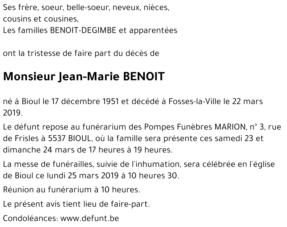 Jean-Marie BENOIT