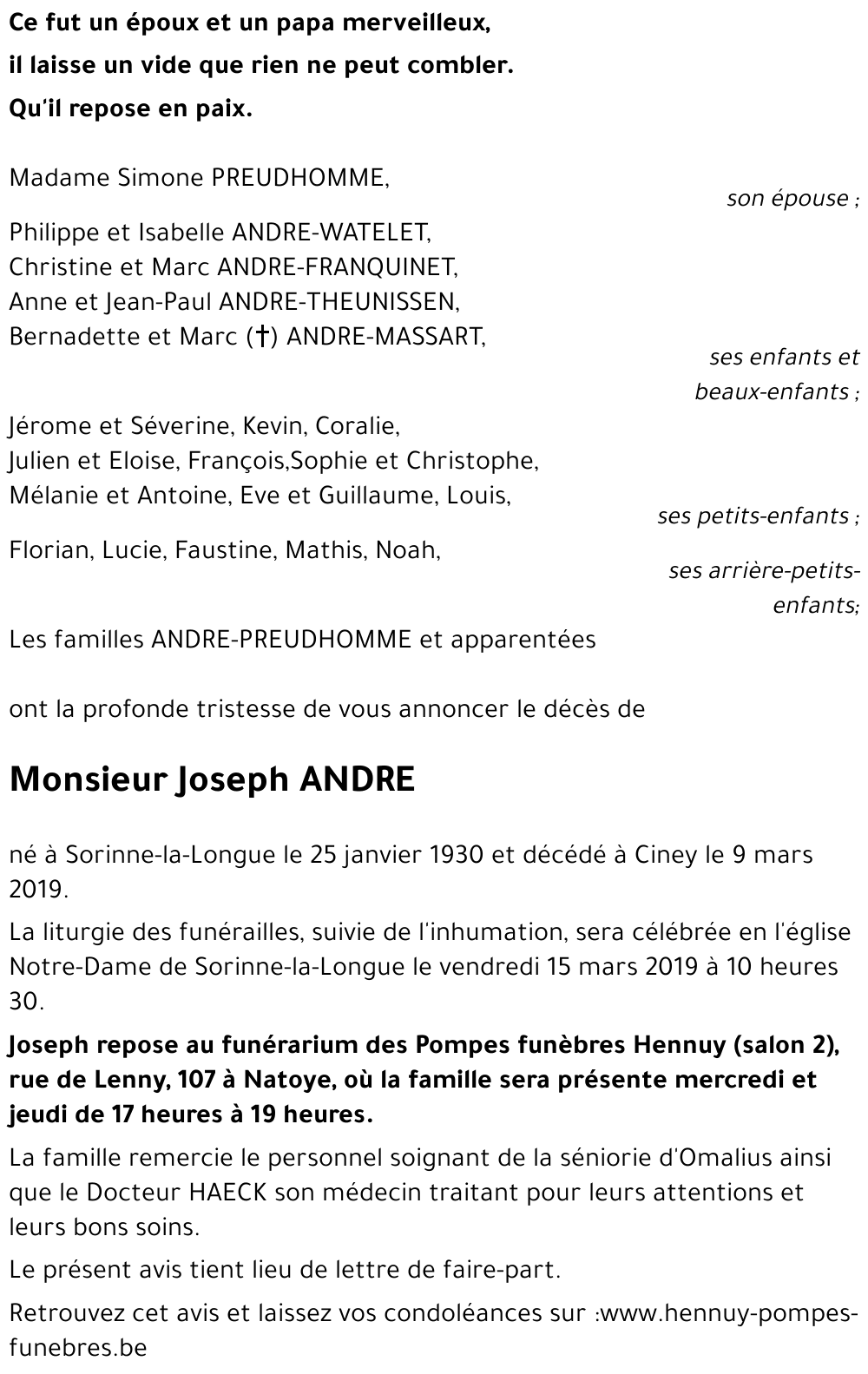 Joseph ANDRE