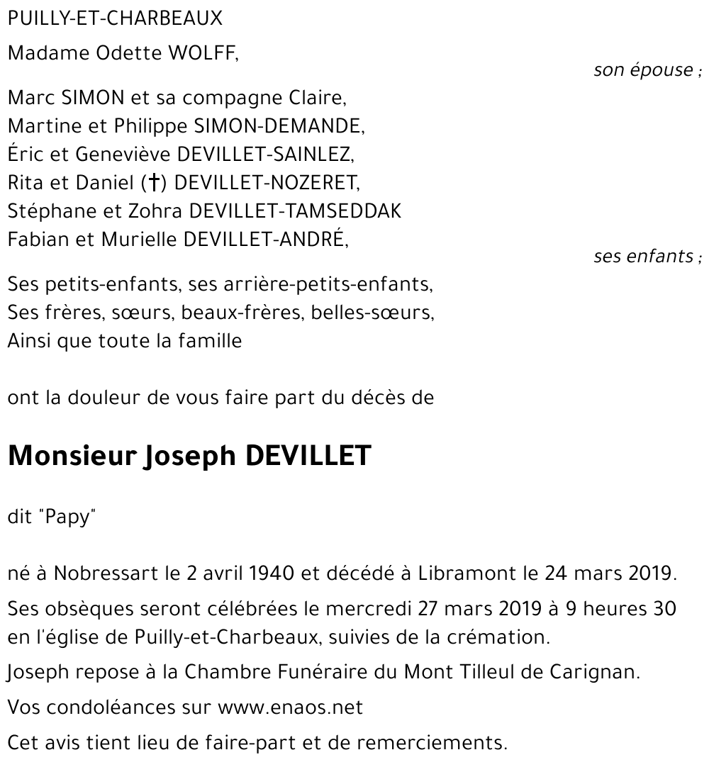 Joseph DEVILLET