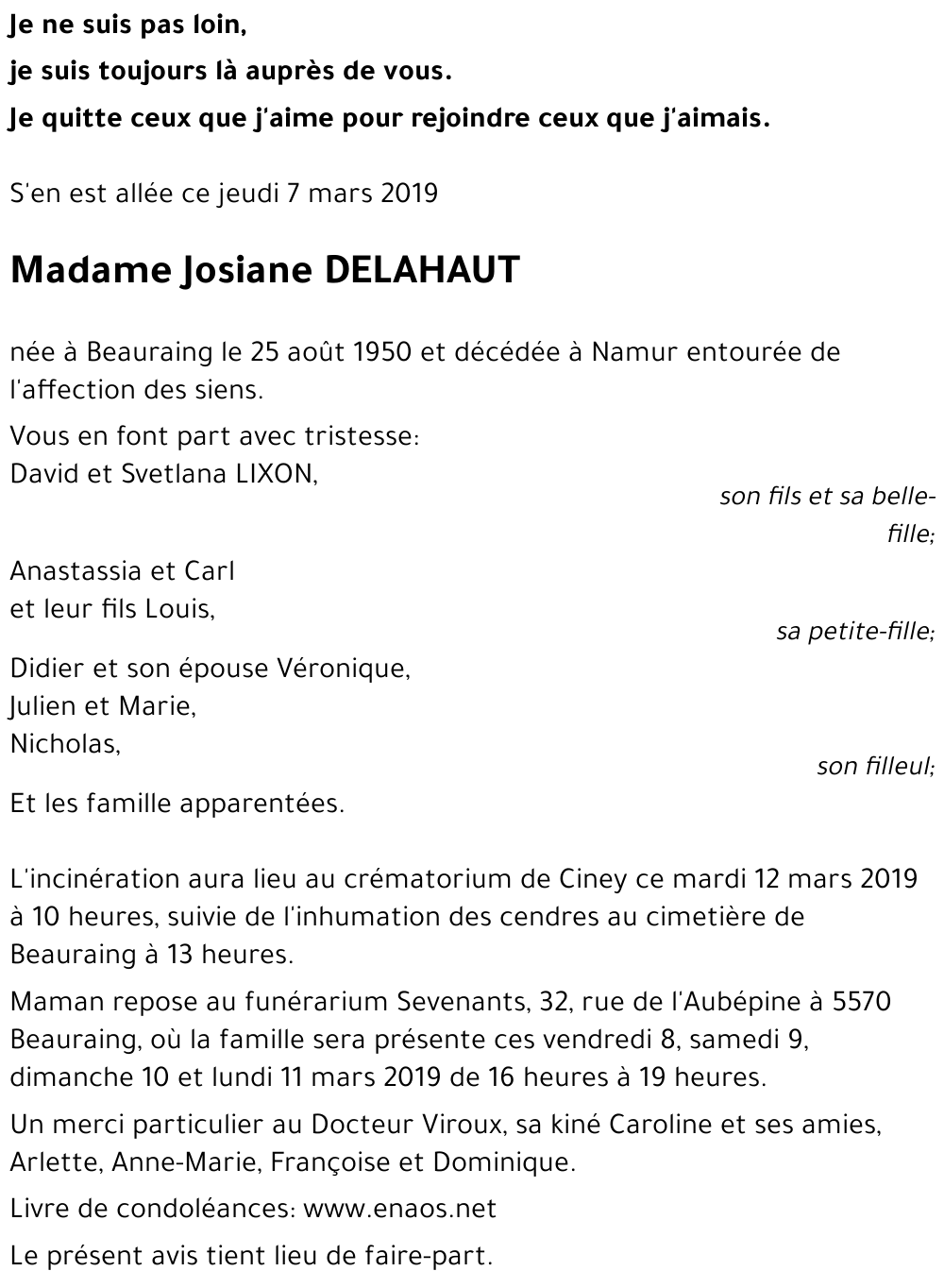 Josiane DELAHAUT