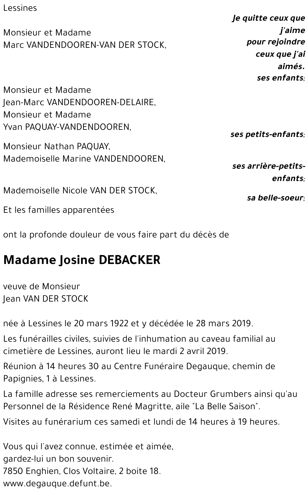 Josine DEBACKER