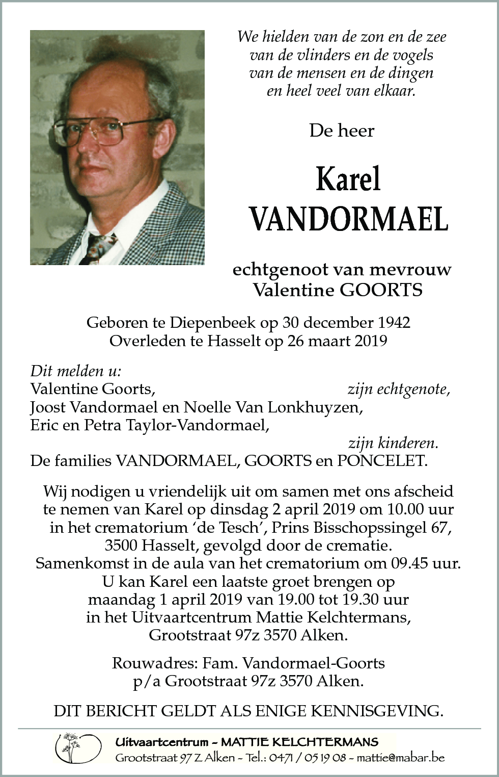 Karel VANDORMAEL