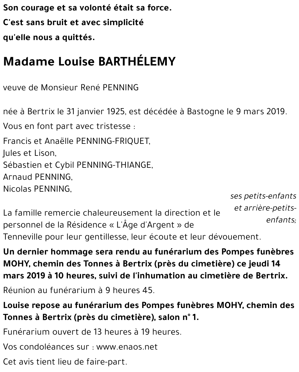 Louise BARTHELEMY