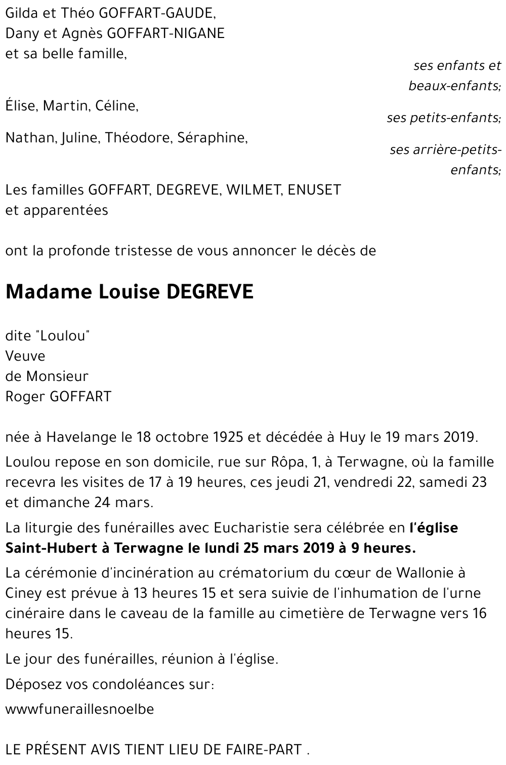 Louise DEGREVE