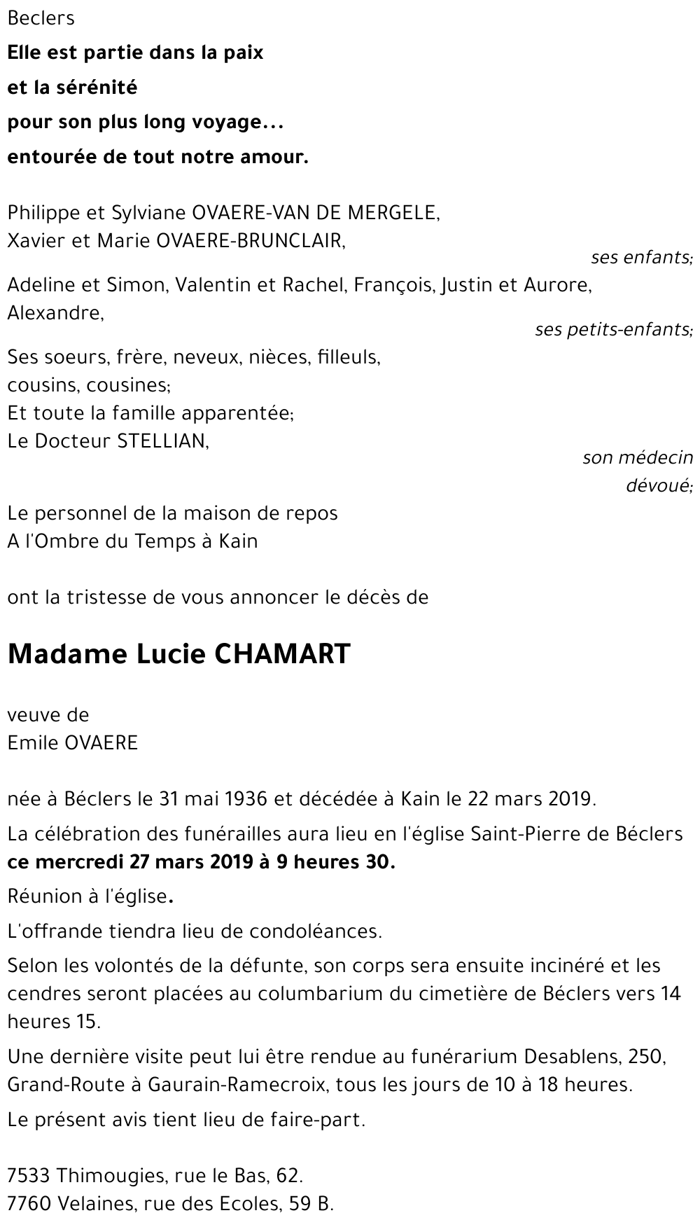 Lucie CHAMART