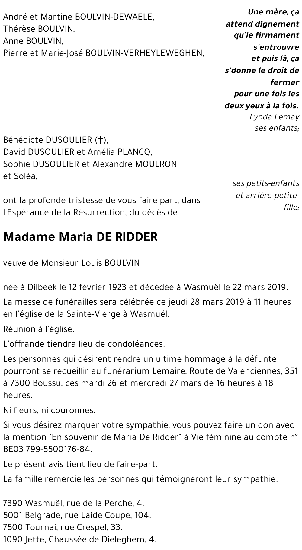 Maria DE RIDDER