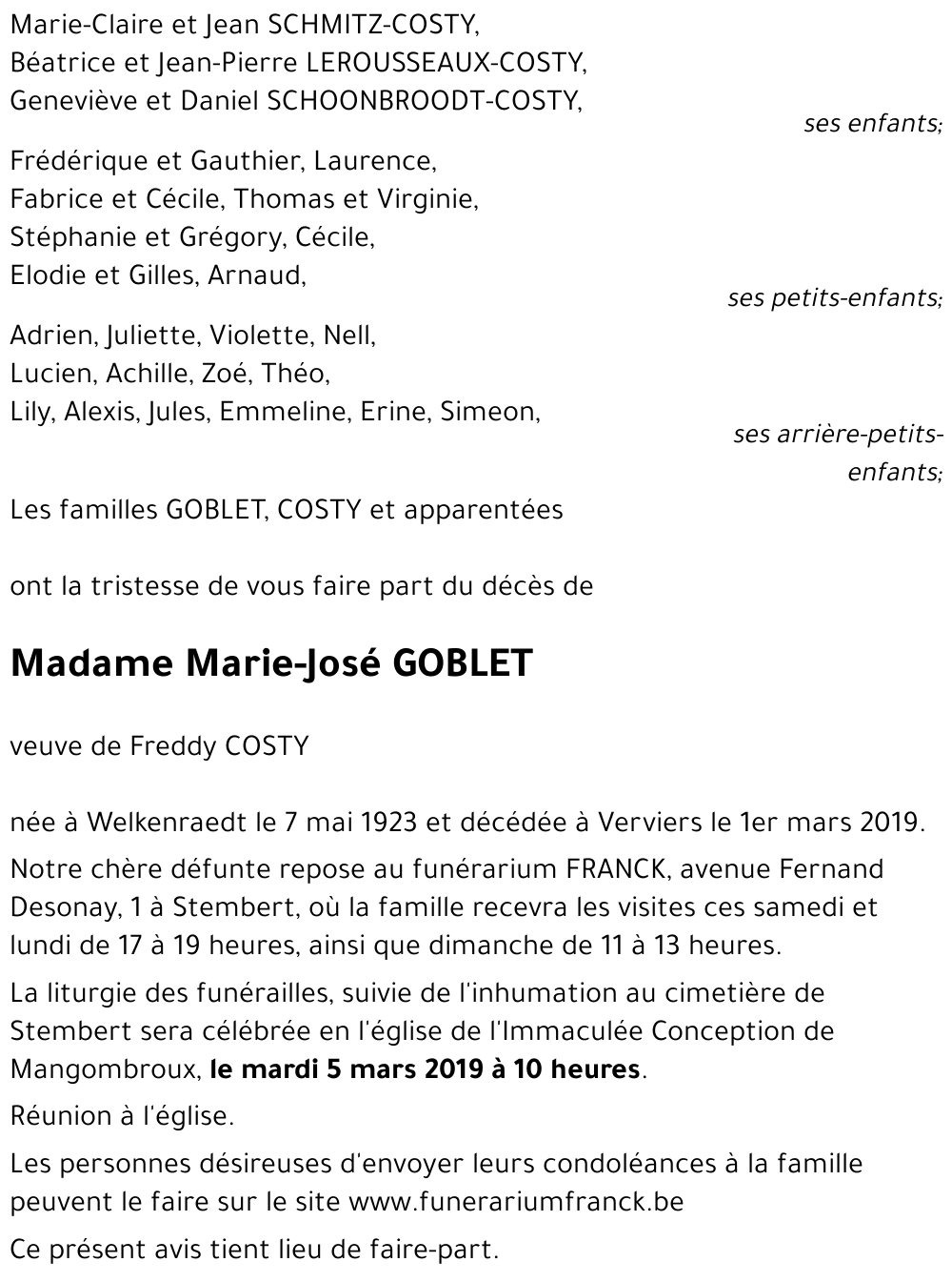 Marie-José GOBLET