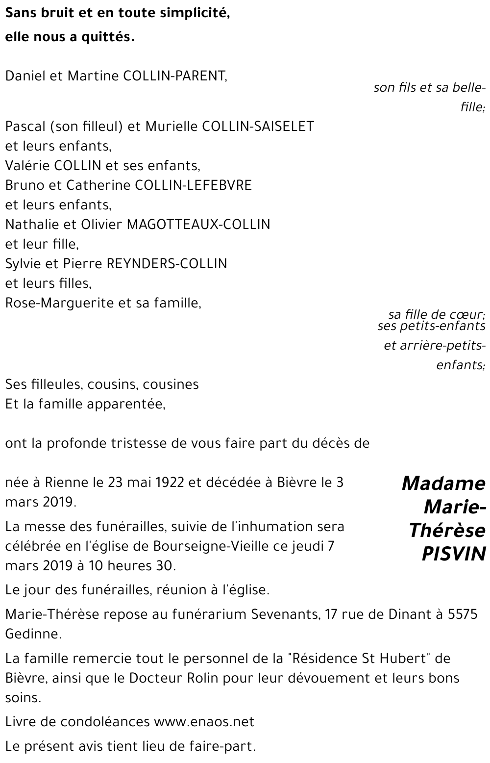 Marie-Thérèse PISVIN