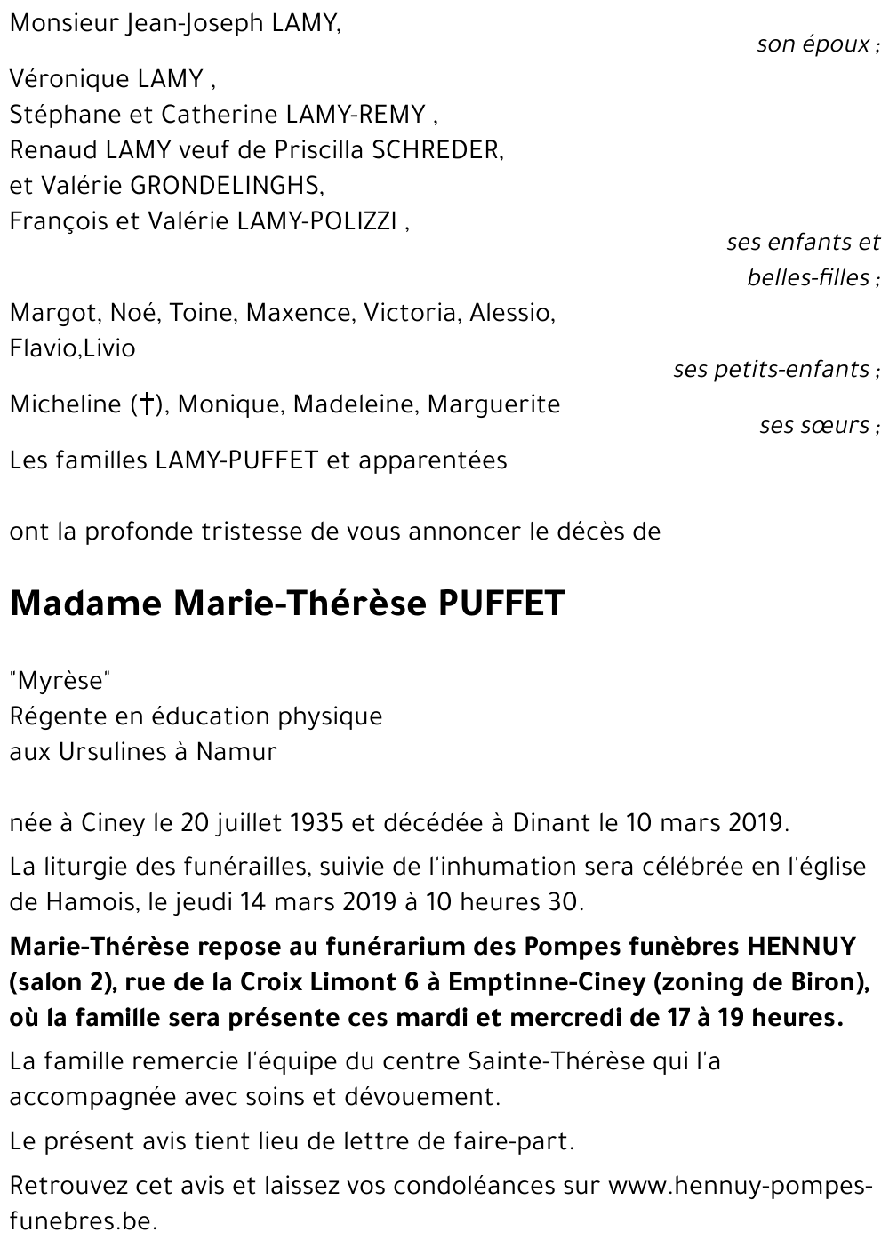 Marie-Thérèse PUFFET