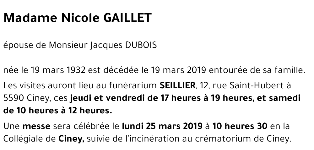 Nicole GAILLET