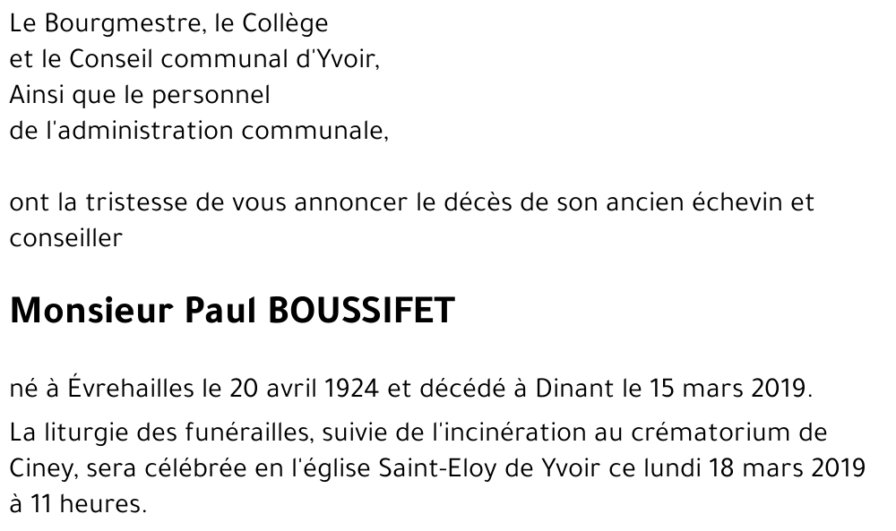 Paul BOUSSIFET
