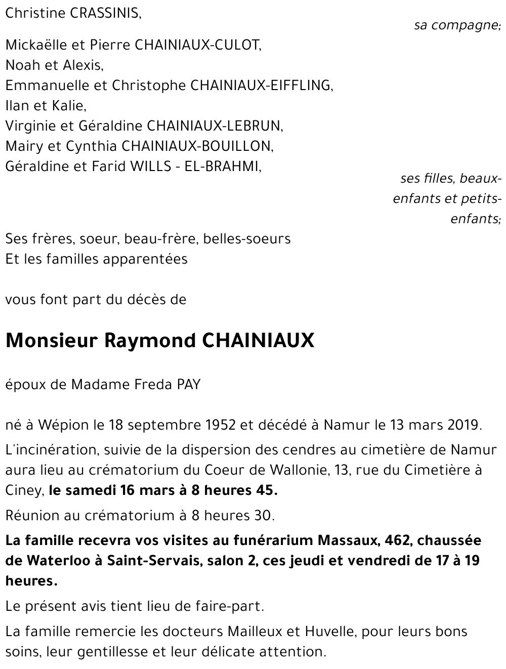 Raymond CHAINIAUX