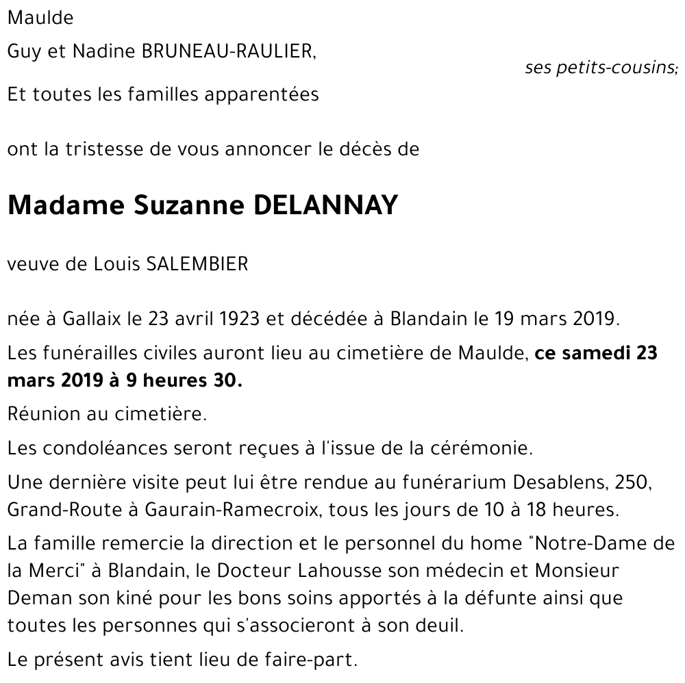 Suzanne DELANNAY