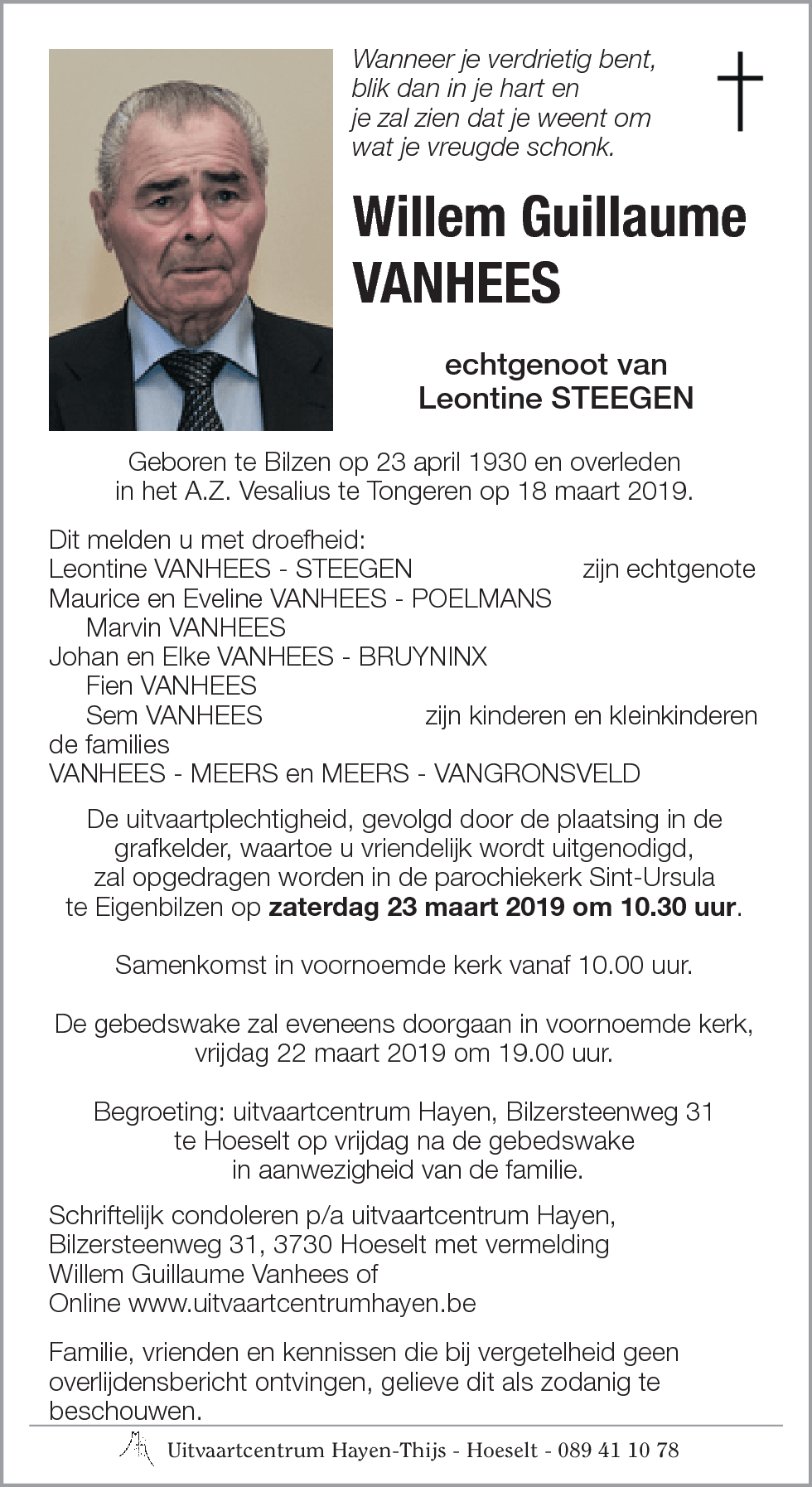 Willem Guillaume VANHEES