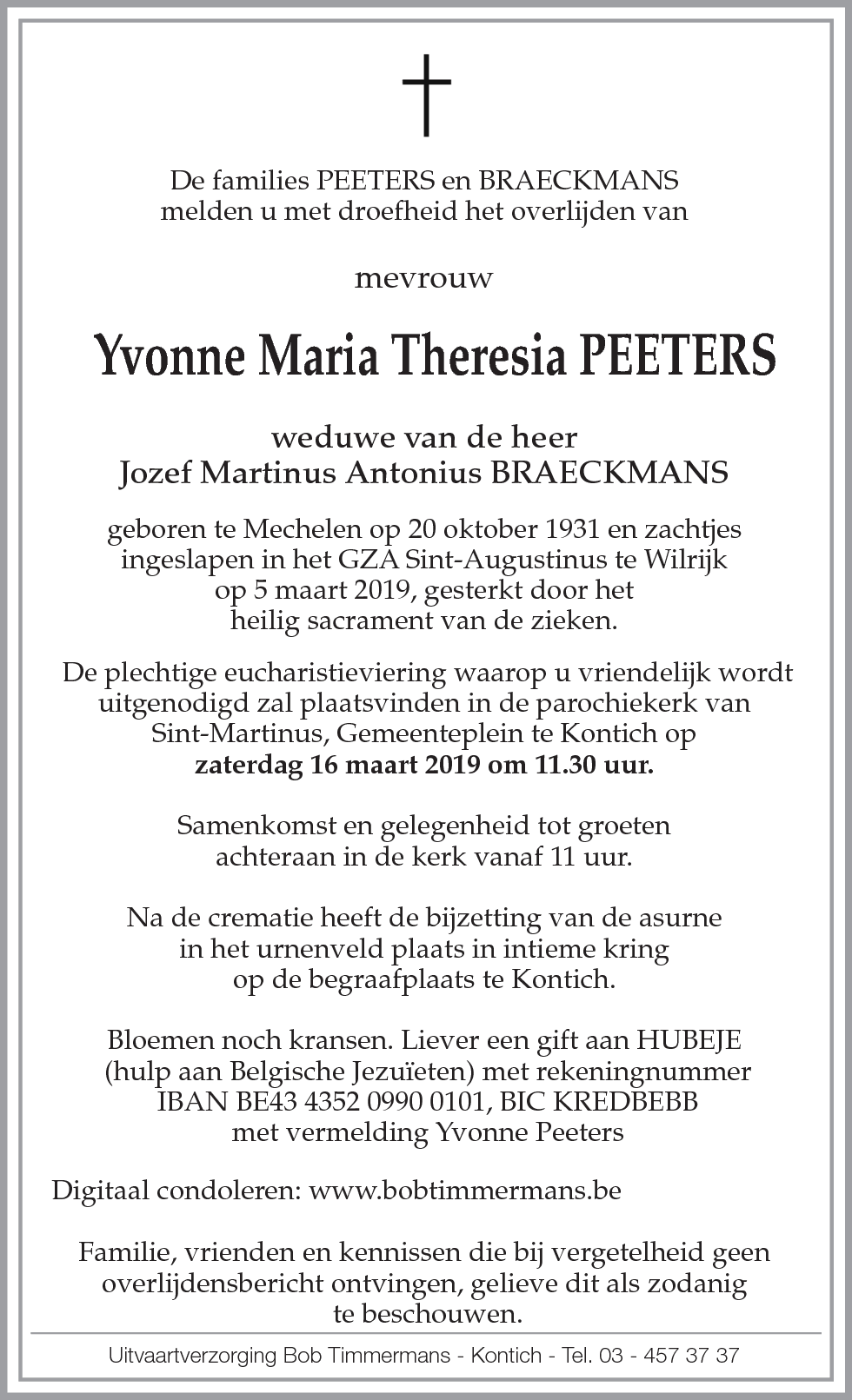 Yvonne Maria Theresia Peeters