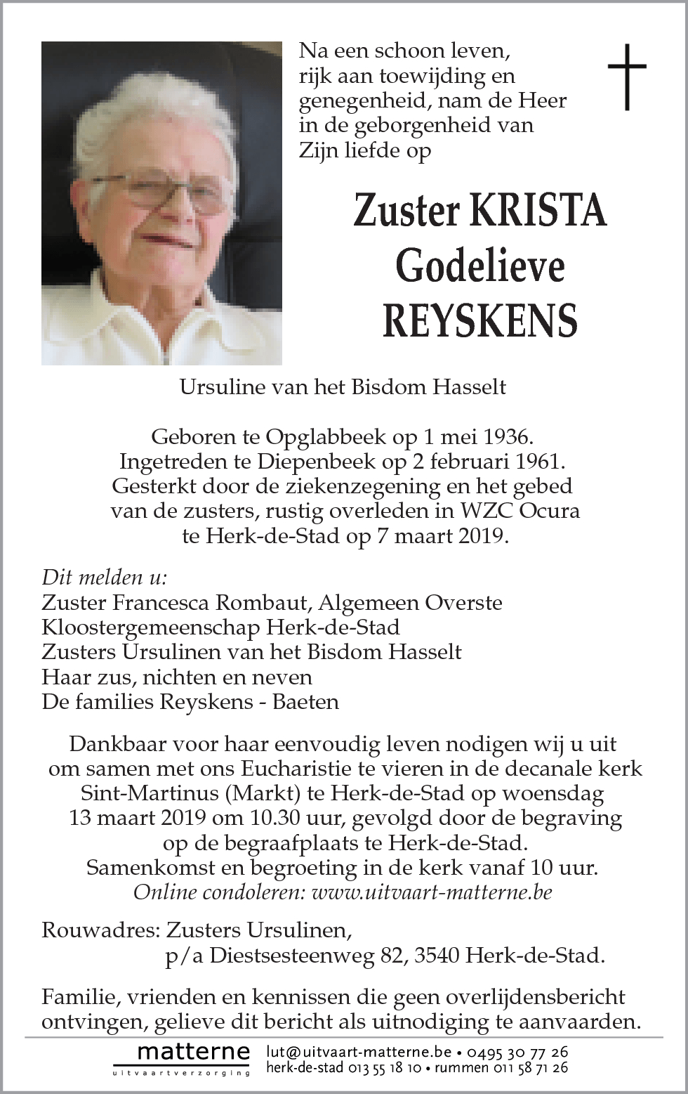 Zuster Krista Godelieve Reyskens