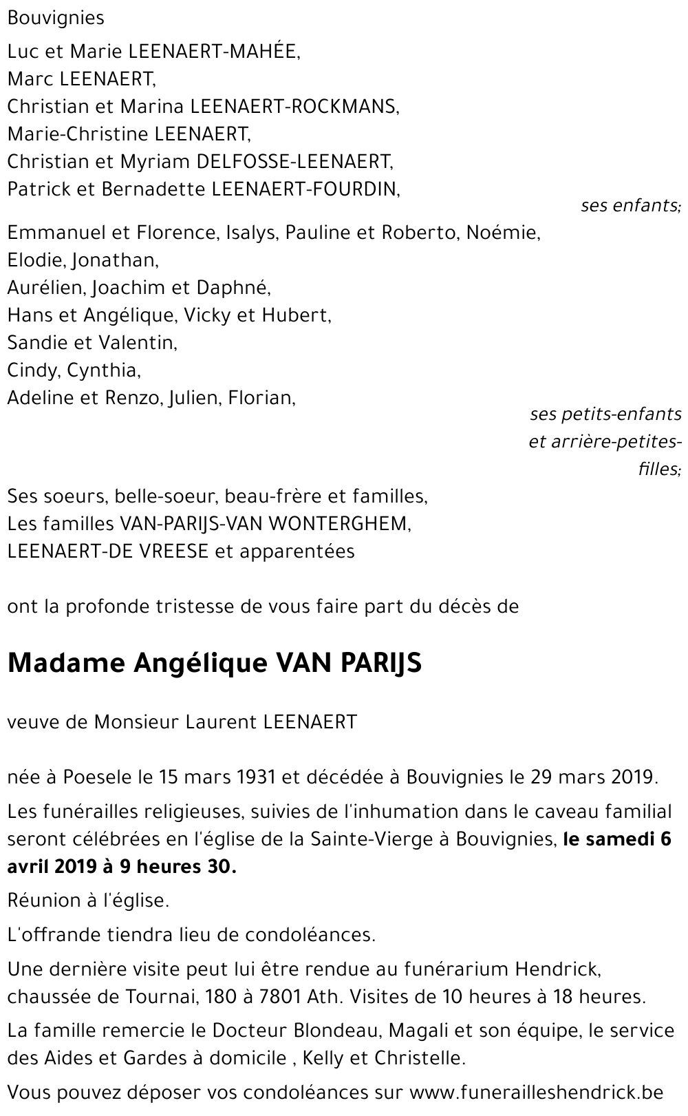 Angélique VAN PARIJS