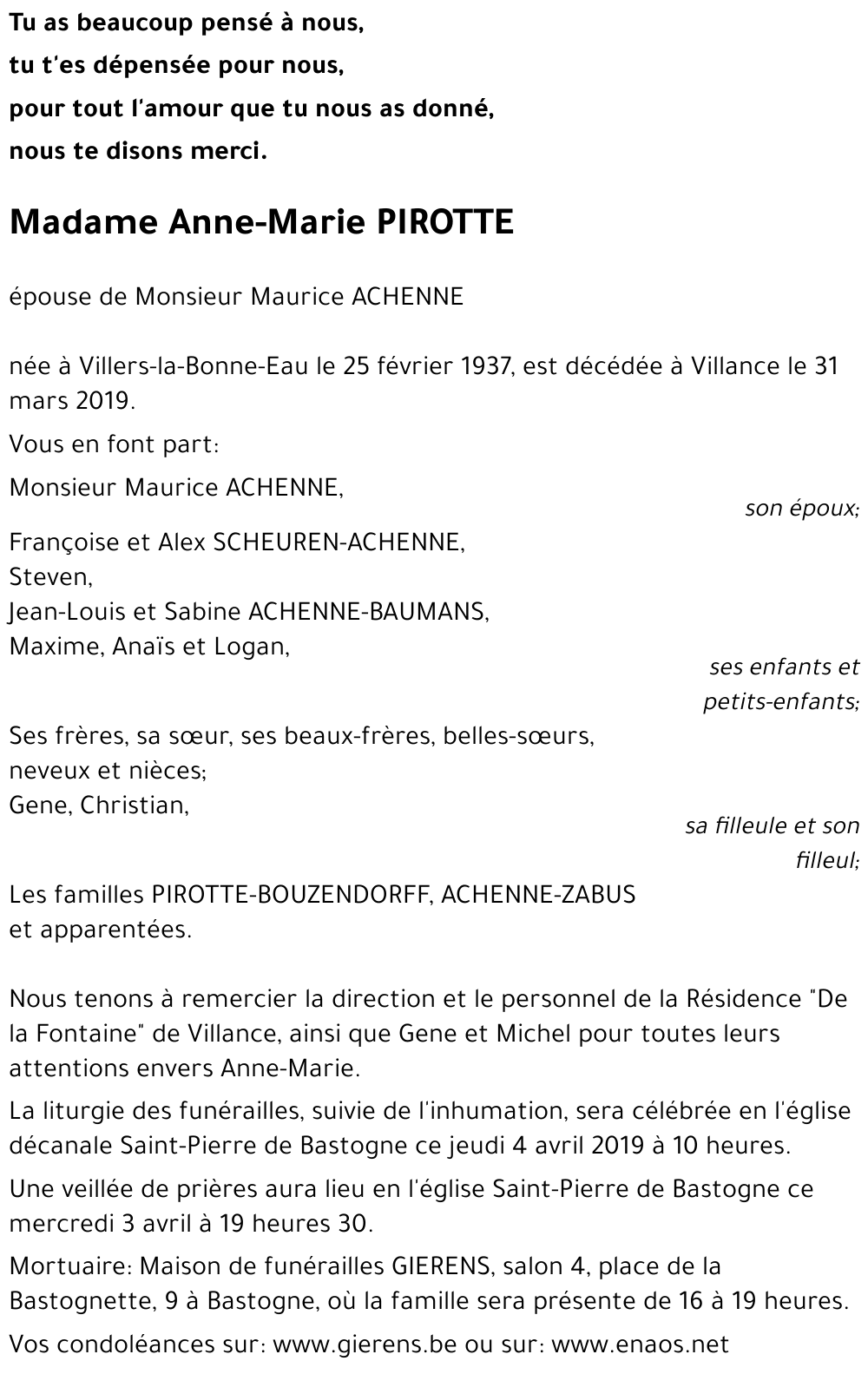 Anne-Marie PIROTTE