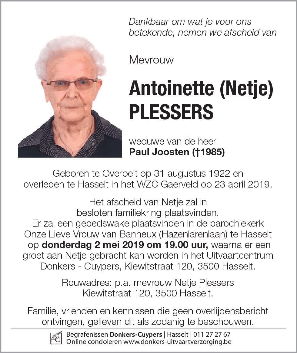 Antoinette (Netje) Plessers