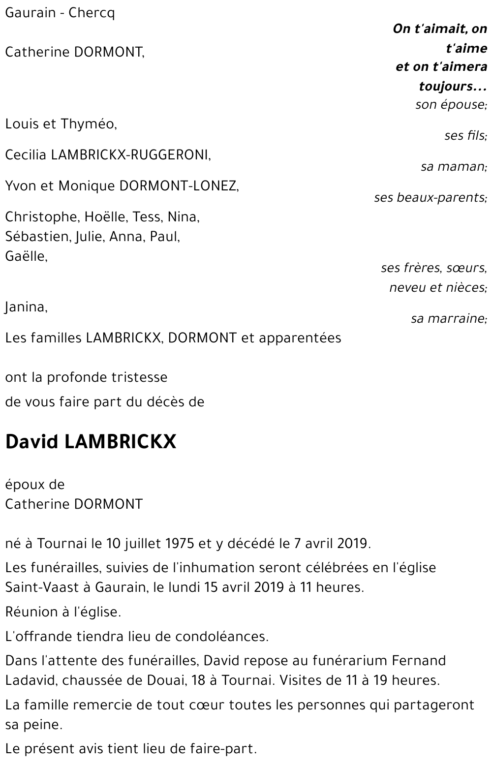 David LAMBRICKX