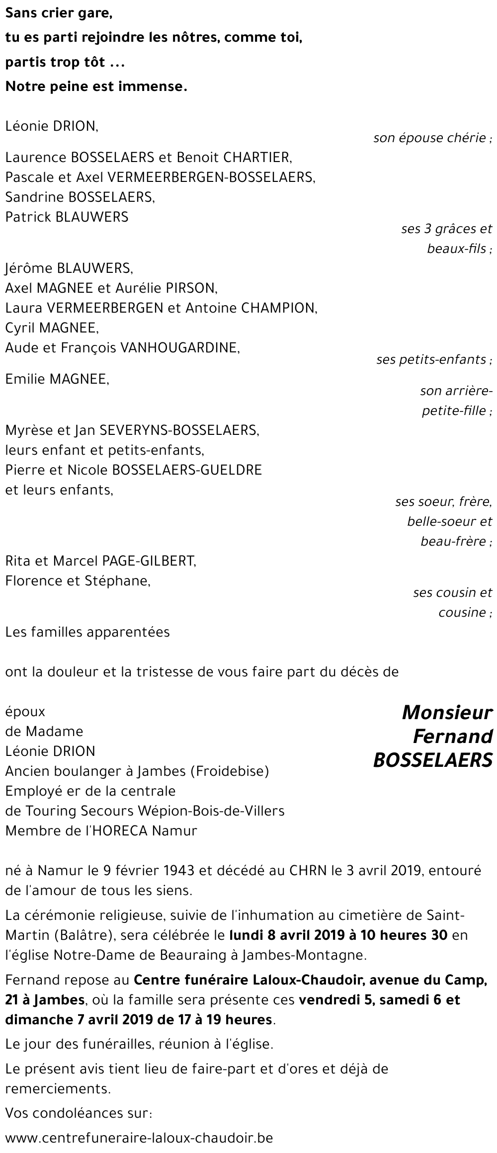 Fernand BOSSELAERS