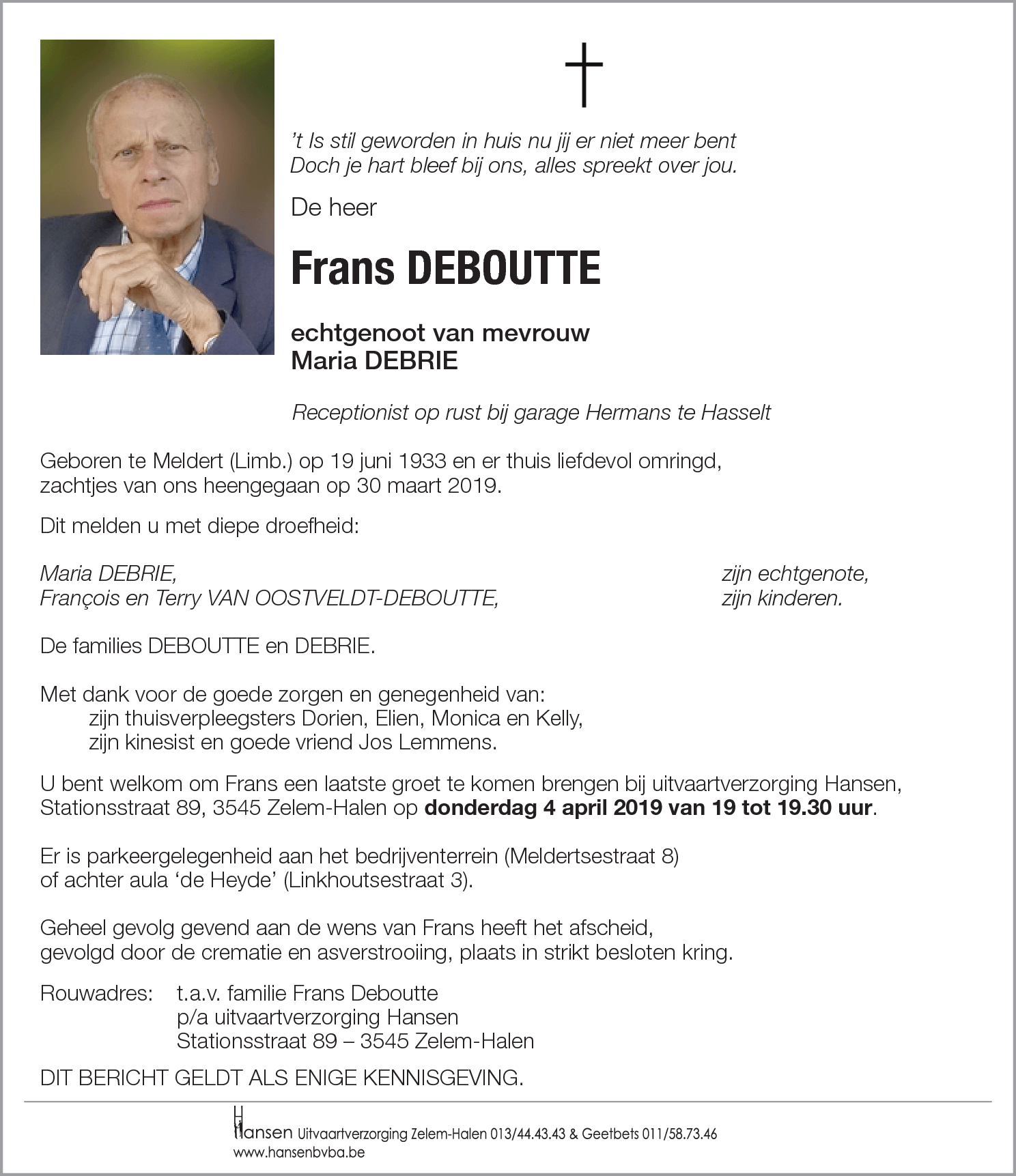 Frans DEBOUTTE