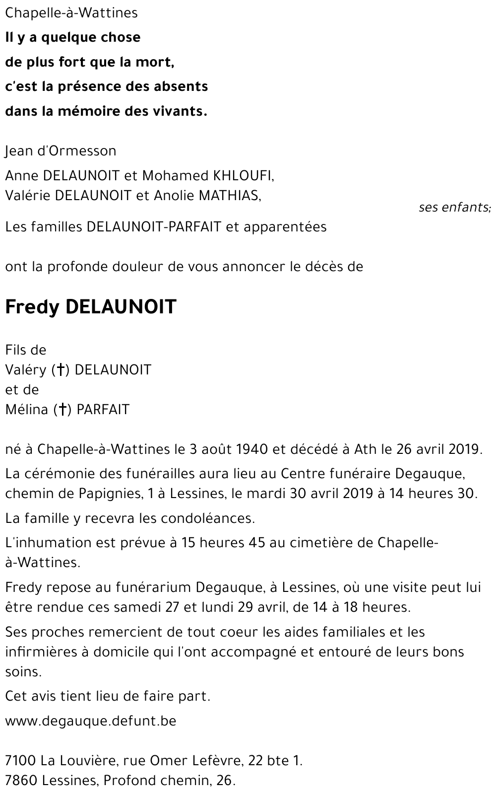 Fredy DELAUNOIT